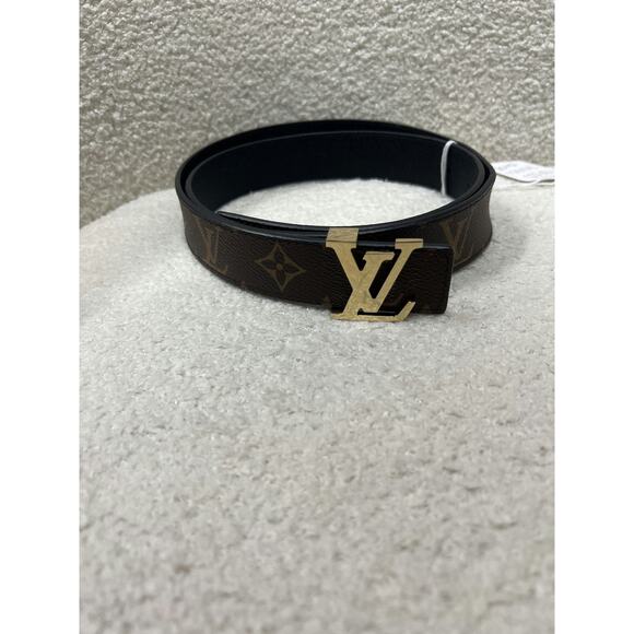 Louis Vuitton Accessories - Louis Vuitton Monogram Belt with Gold LV Buckle - Like New